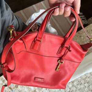 Fossil Bright Red corral Shoulder Bag